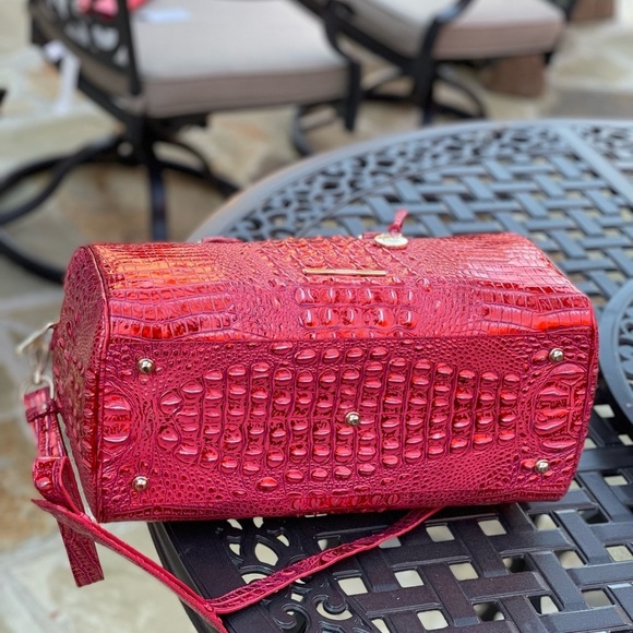Brahmin Red dragon spencer Melbourne travel satchel bag - Picture 7 of 12